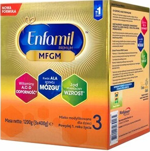 Enfamil Premium 3 mleko modyfikowane w proszku 1200 g 12 miesięcy plus, (3 x 400 g)