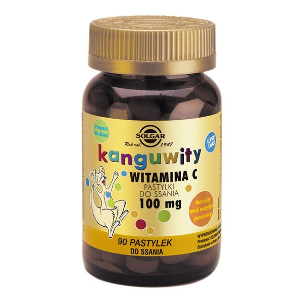 Solgar Kanguwity Witamina C, 100 mg, pastylki do ssania, 90 szt.